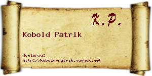 Kobold Patrik névjegykártya
